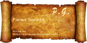 Parma Gerold névjegykártya